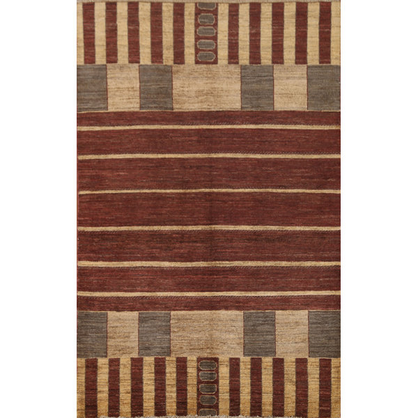 Rug Source Outlet Wool Striped Area Rug in Brown Perigold